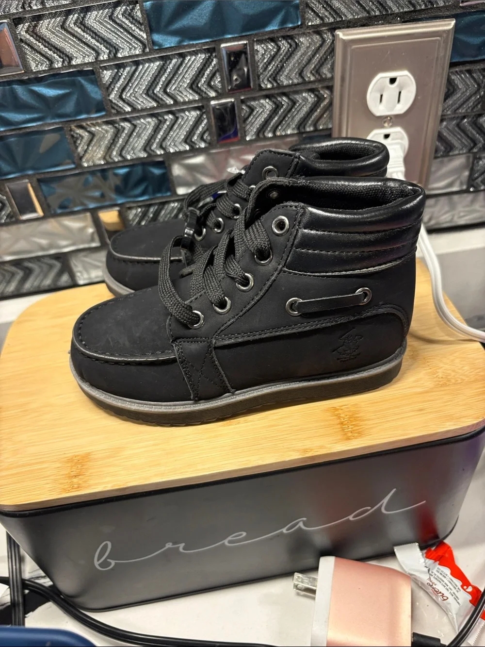 Beverly Hills Polo Club Kids Black High-Top Lace-Up Sneakers
